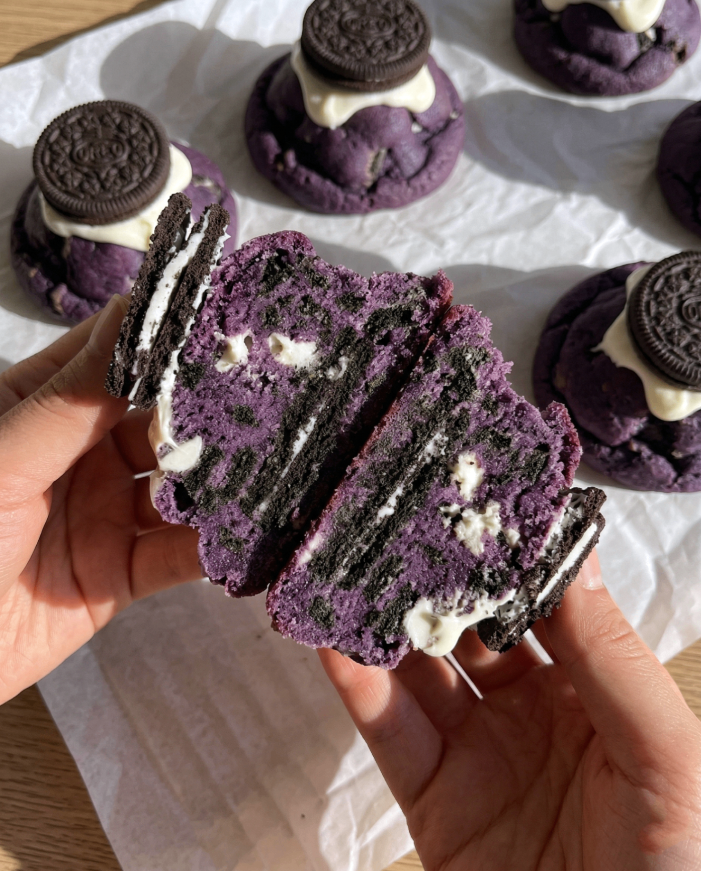 Thick New York-style ube cookies, a classic Filipino-inspired ube dessert | Ube Nolia