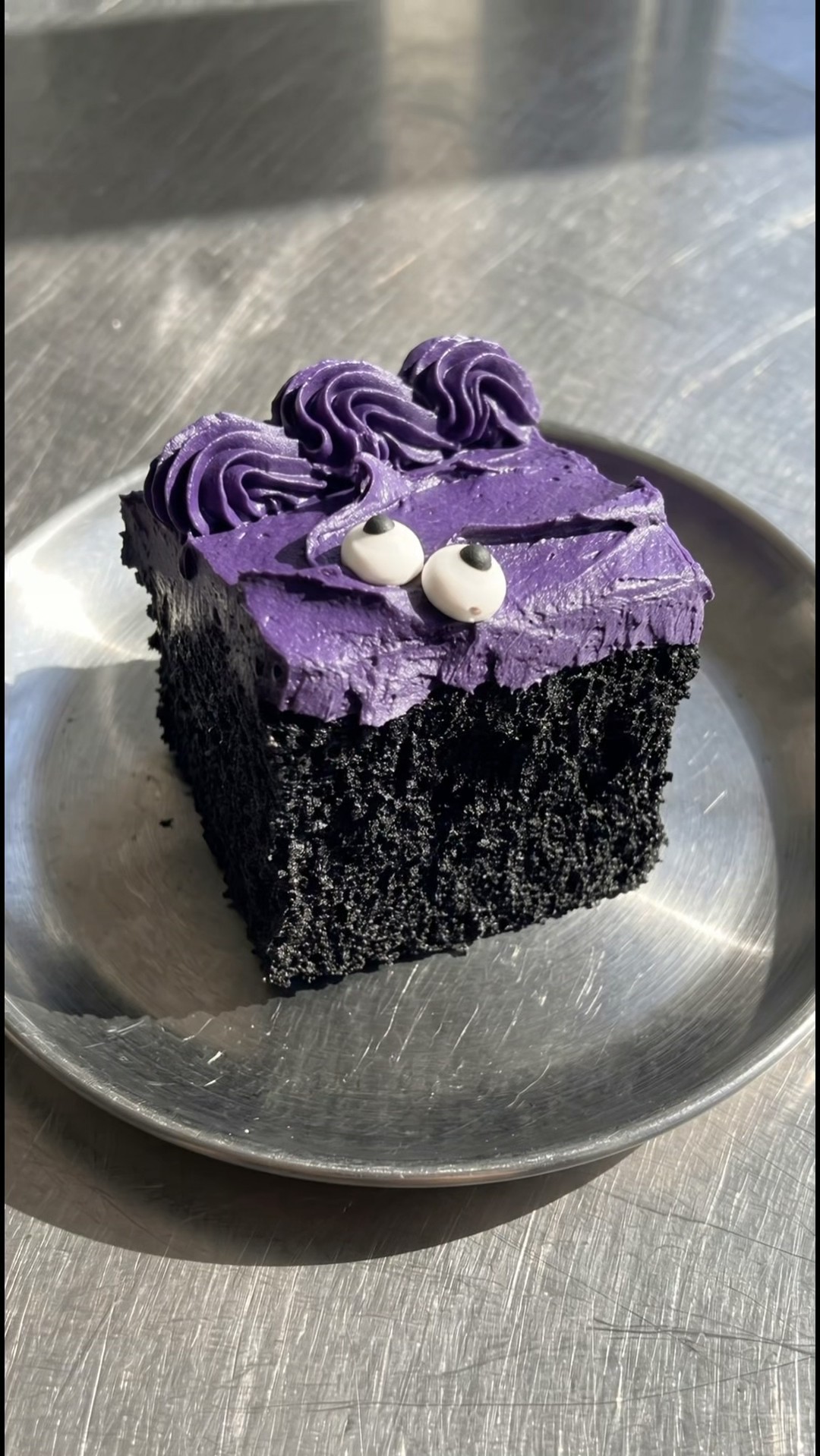 Black and Purple Halloween Cake with Ube