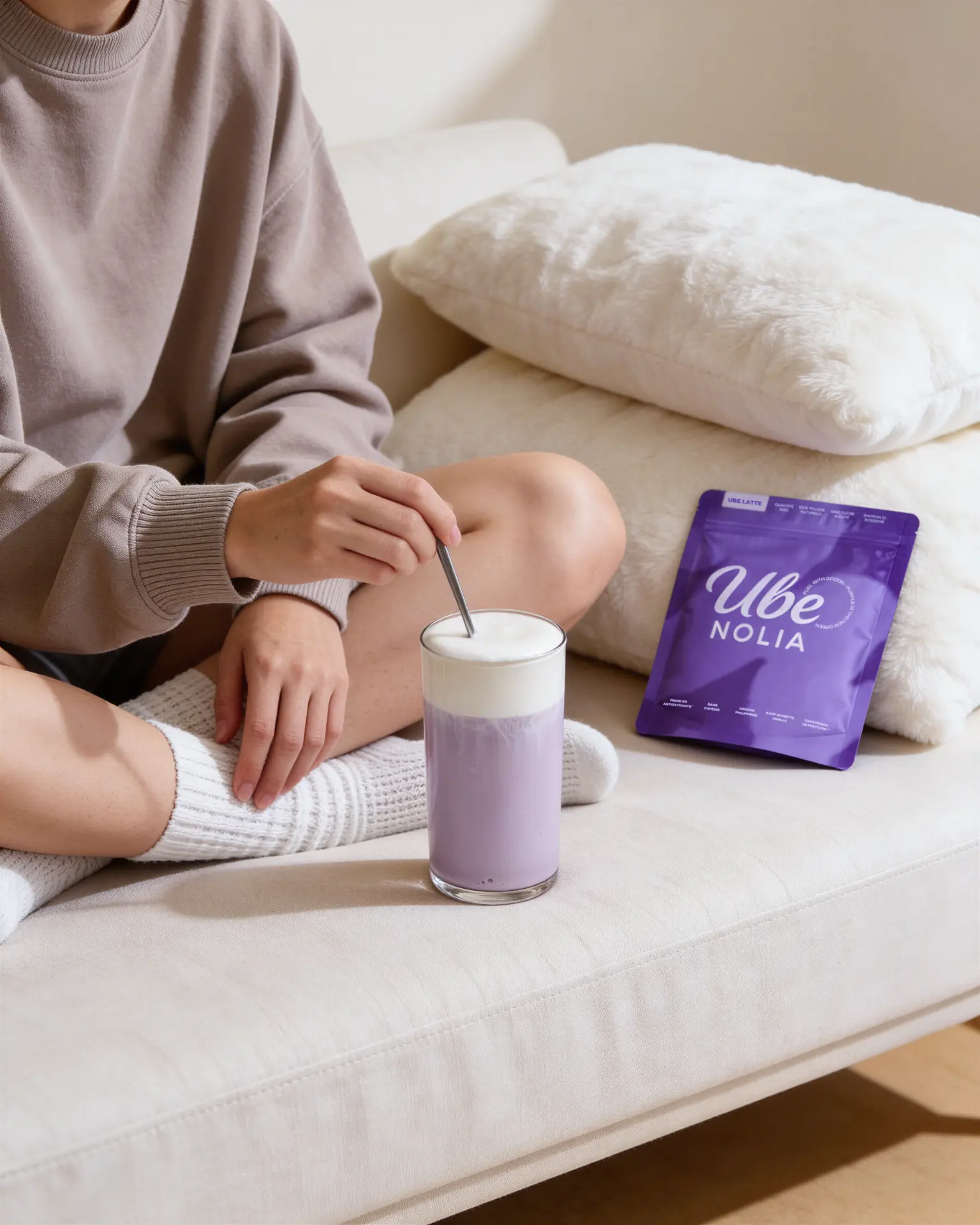 UBE NOLIA premium ube latte powder with fresh ingredients