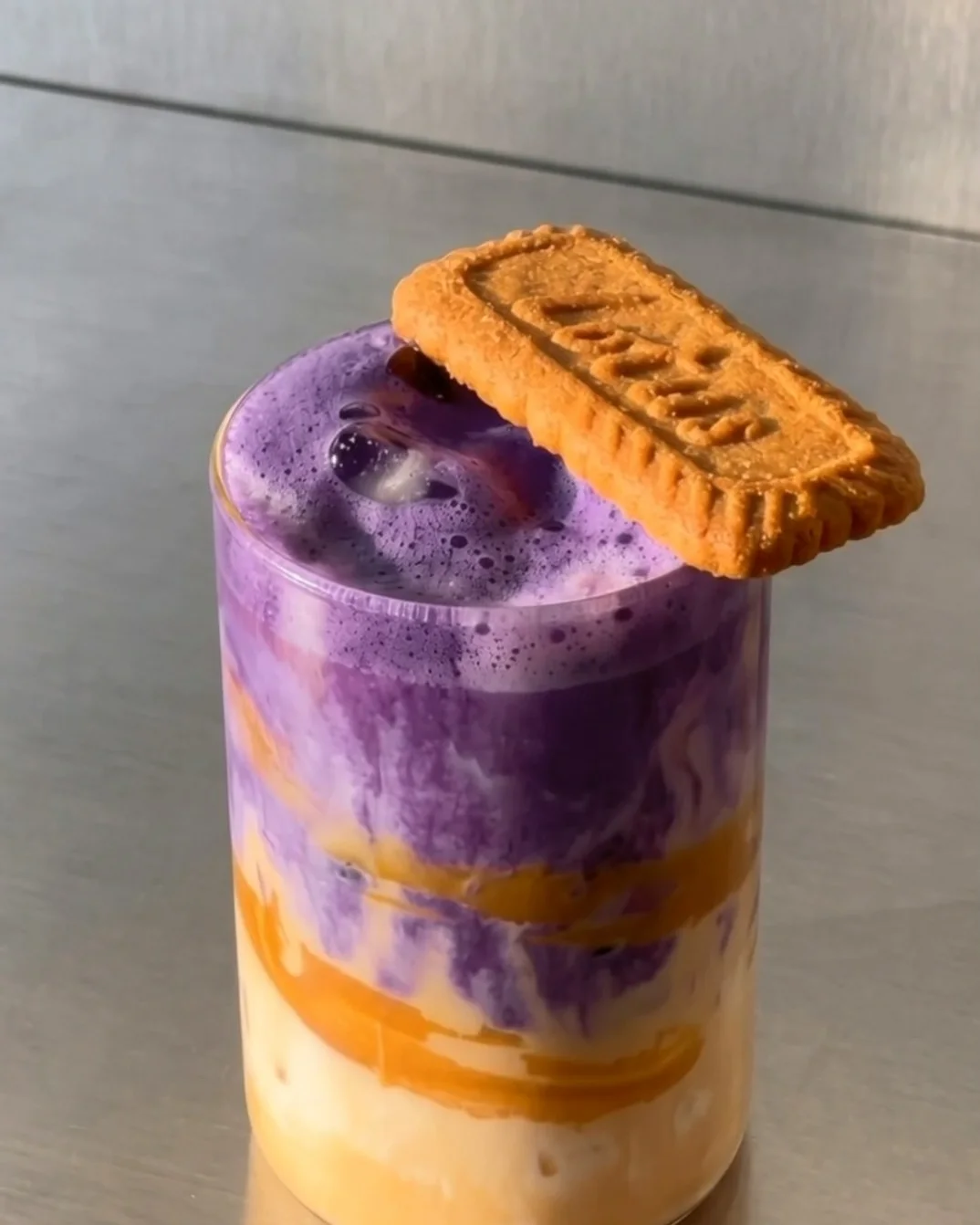 Biscoff Ube Latte Recipe (Lotus Iced Ube Latte in 5 Minutes)