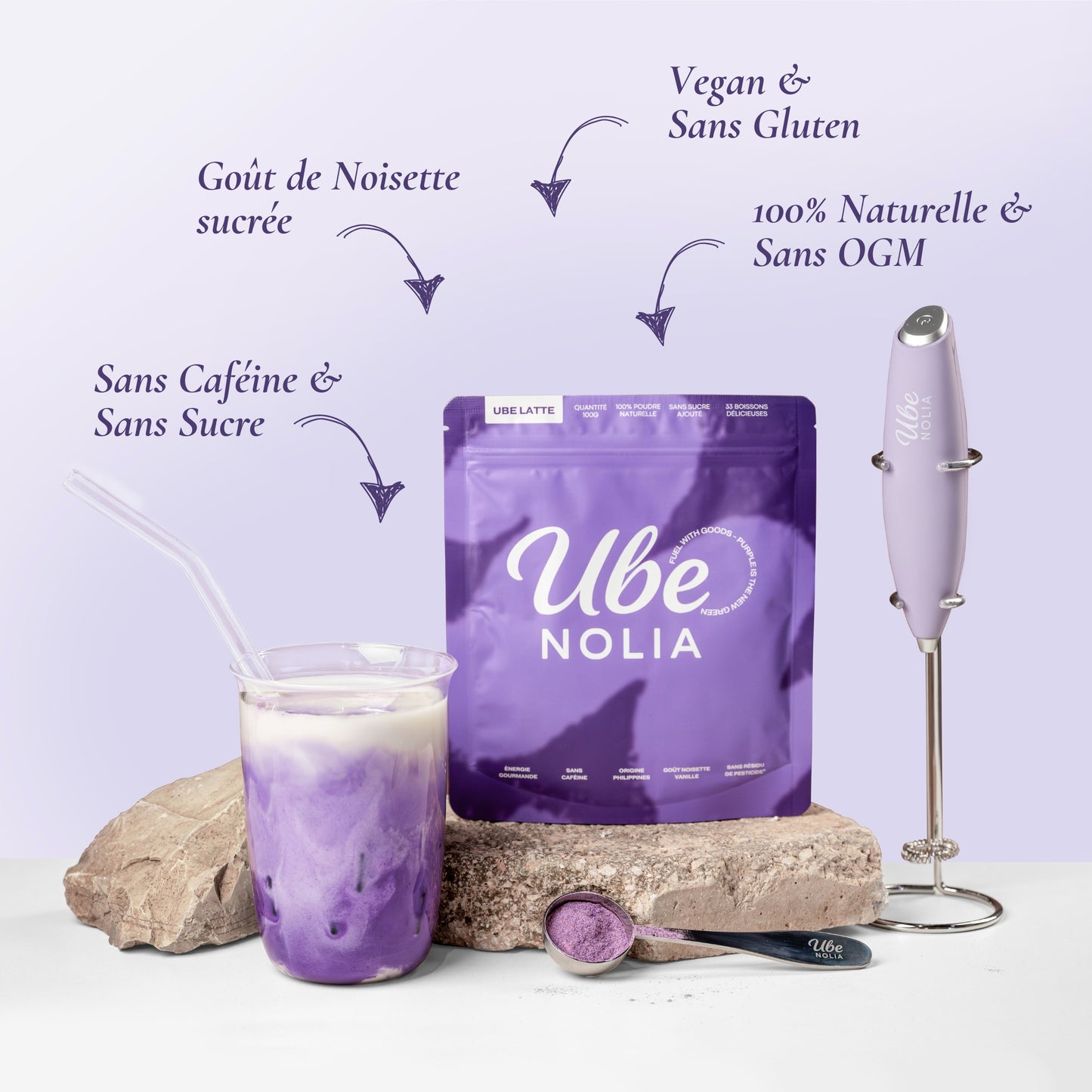Poudre d'Ube des Philippines pour Ube Latte Ube Nolia