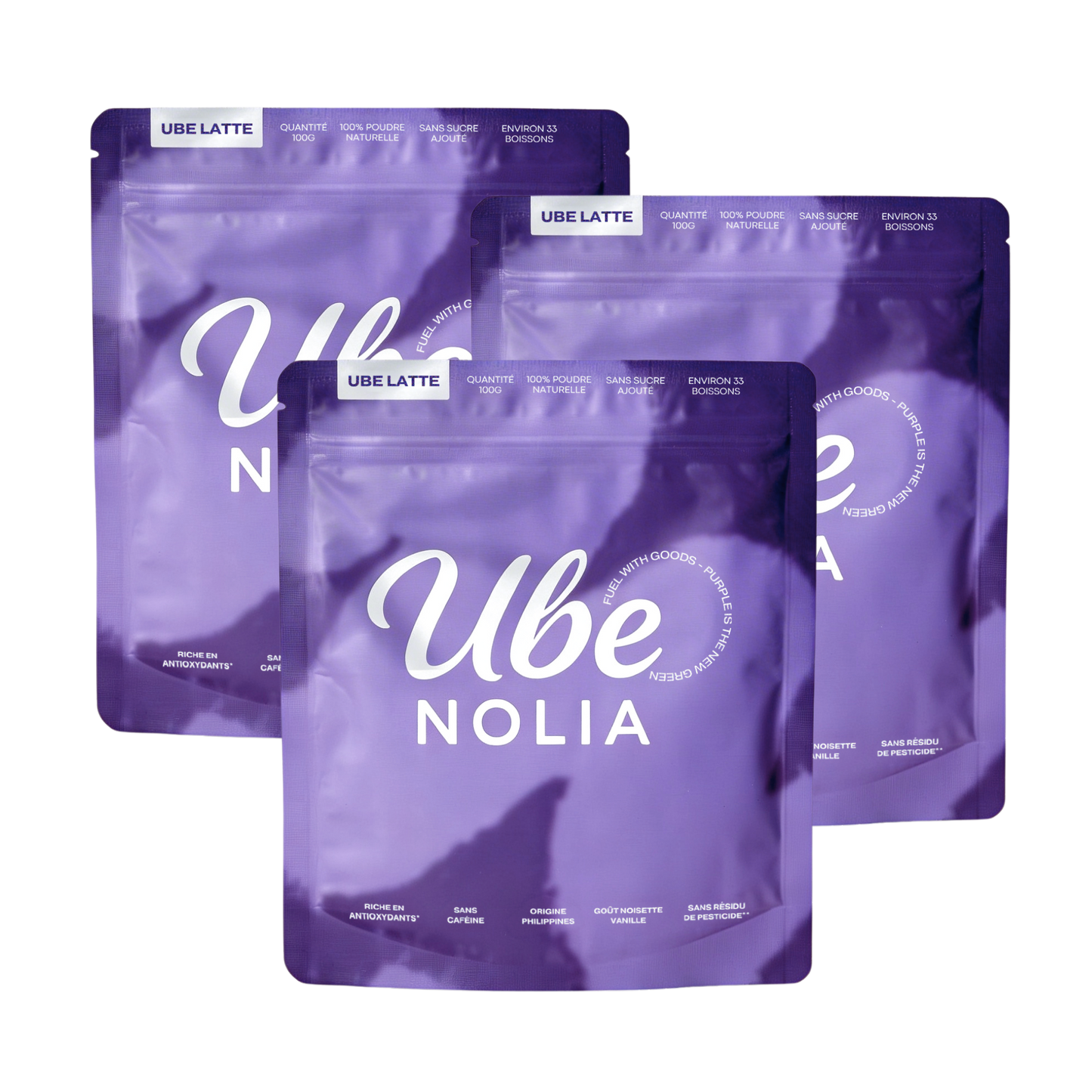 ube nolia meilleure poudre de ube latte 100g x3 sachets