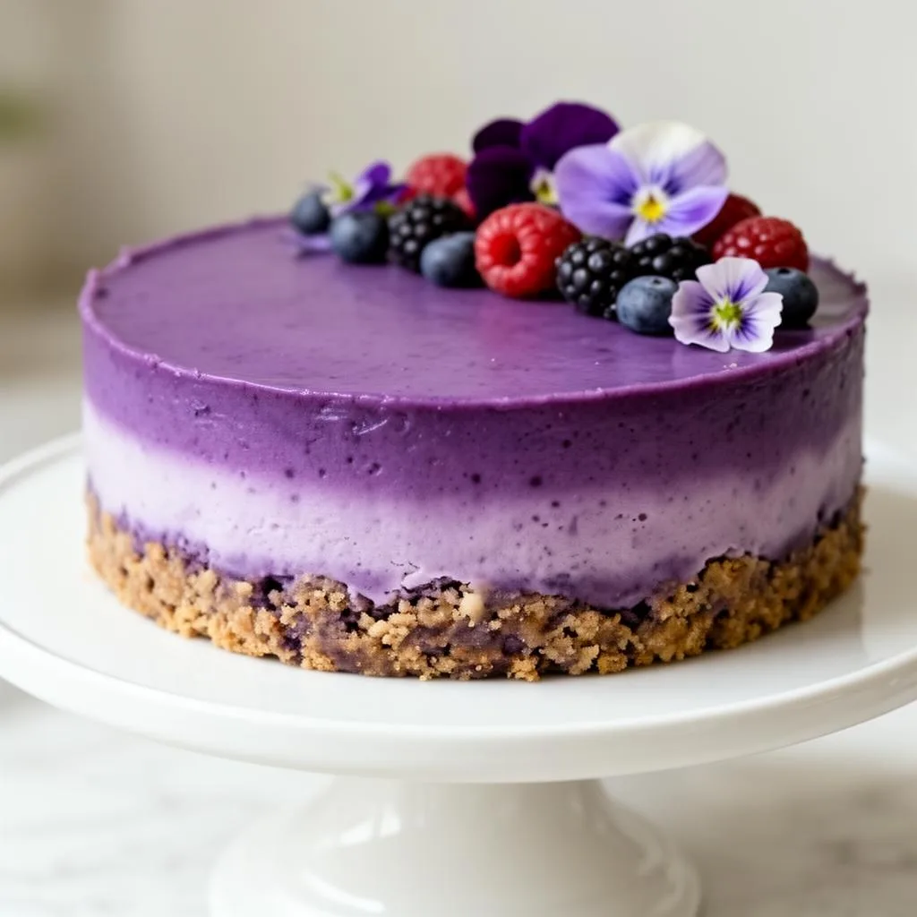Ube cheesecake opskrift – Filippinsk lilla yam cheesecake med ube powder | Ube Nolia