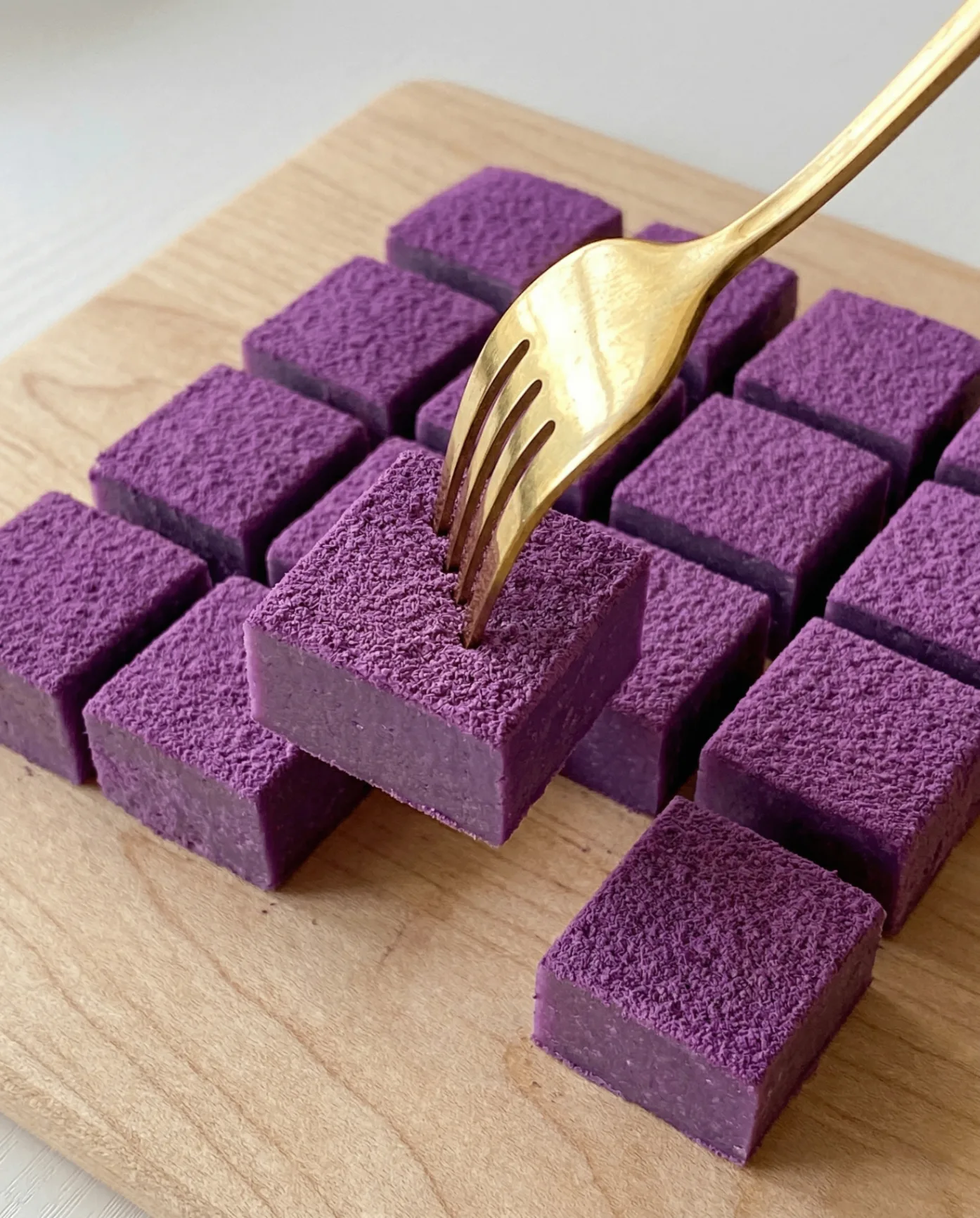 Ube white chocolate fudge bites – no bake purple yam dessert recipe | Ube Nolia