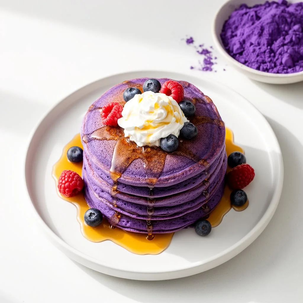 Ube pandekager opskrift – bløde lilla ube-pandekager med ube powder | Ube Nolia