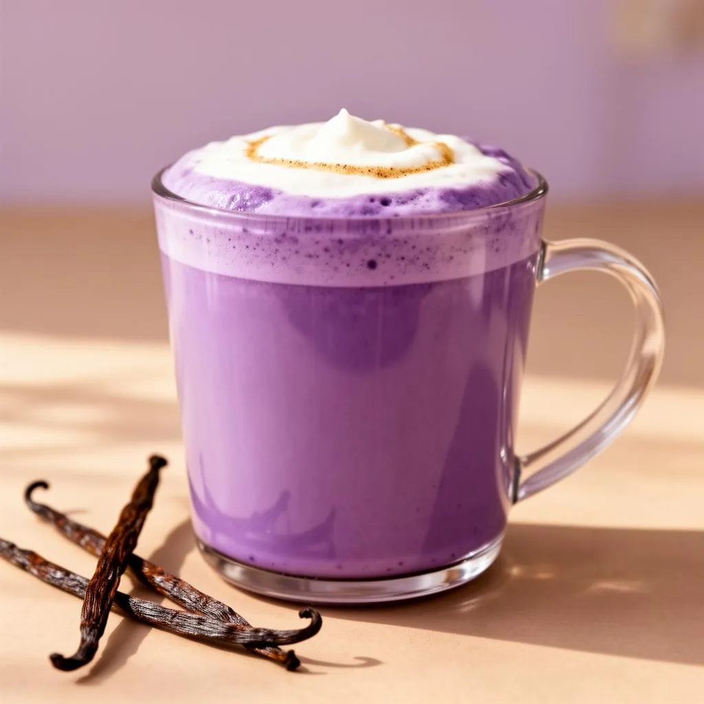Ube vanilla latte – przepis na fioletową latte z batatów z wanilią | Ube Nolia